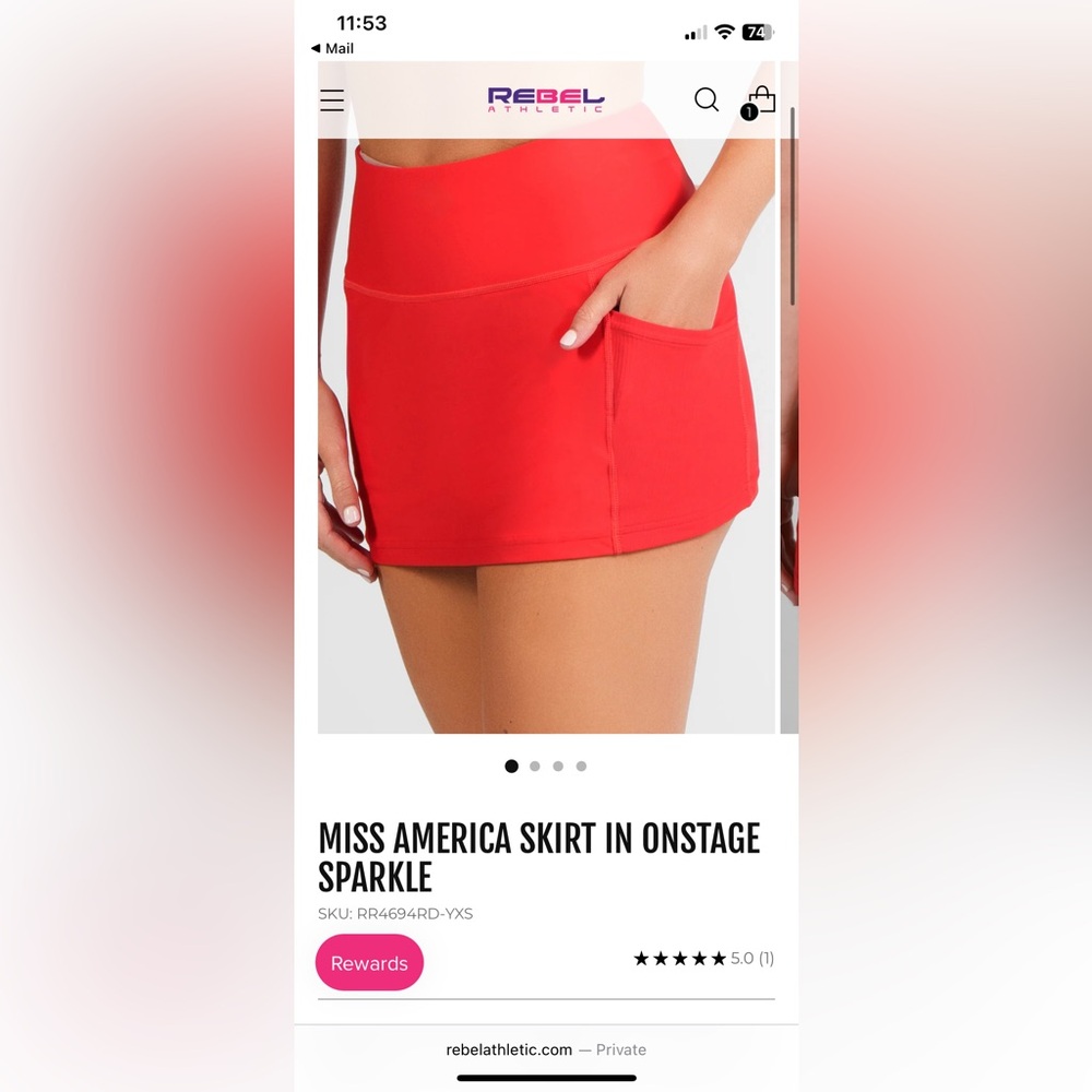 Rebel Athletic Women's Red Skort